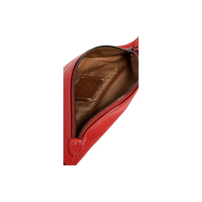 COACH Warren Cow Leather One Shoulder Crossbody Fanny Pack Sling Bags Large Size Women's Red-3