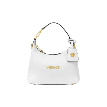 VERSACE Lambskin One Shoulder Handbag Women's White