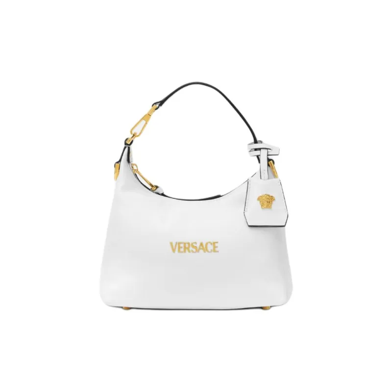 VERSACE Lambskin One Shoulder Handbag Women's White-0