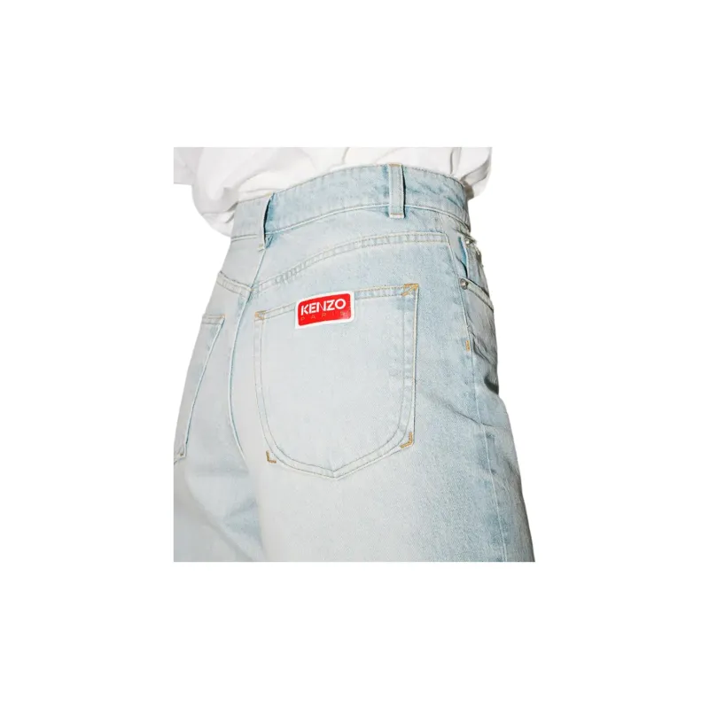 KENZO Logo Patch Wide Leg Jeans-5