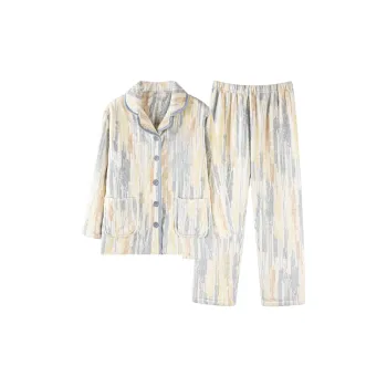 OEING Pajama Set Women's Ivory Pure Ink Painting