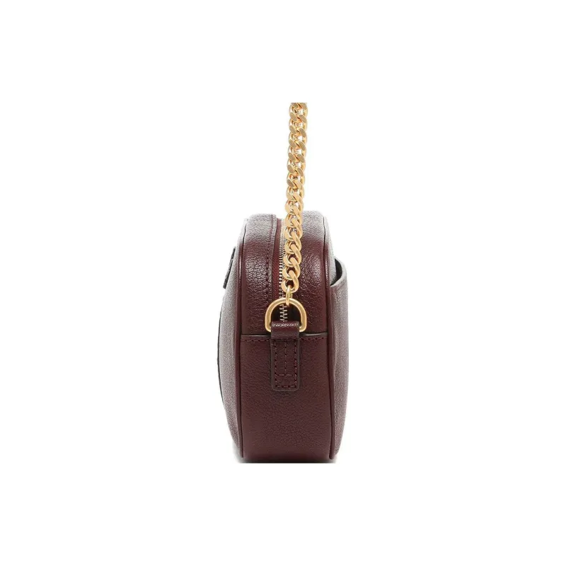 TORY BURCH McGraw Litchi Grain Leather Camera Bag, Handbag, Shoulder Bag Women's Red Brown-2