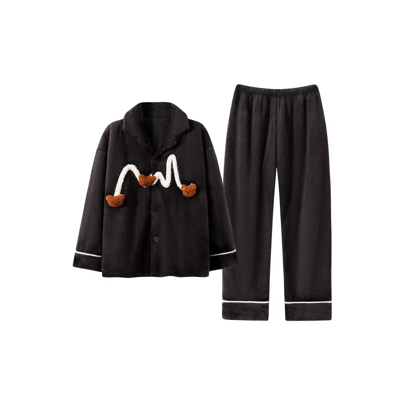 Qiao Ni Tong Pajama Set Men's Burgundy-12