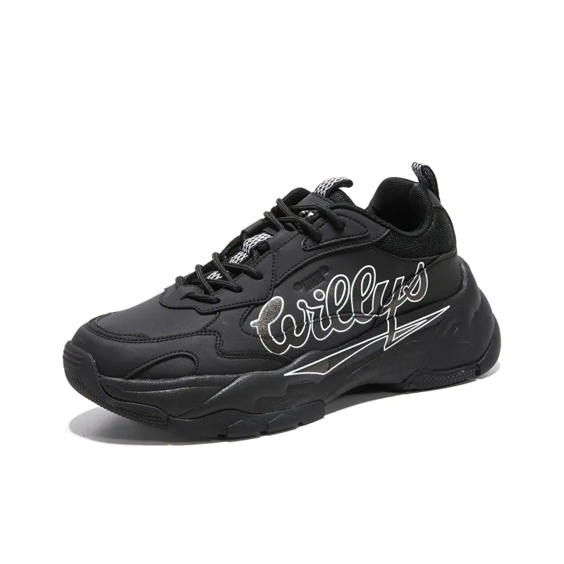 JEEP SPIRIT Slip Resistant, Abrasion Resistant, Waterproof, Height Increasing Low Top Chunky Sneakers Men's Black-1