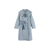 Gray Blue Double-Breasted+Down Sleep Robe