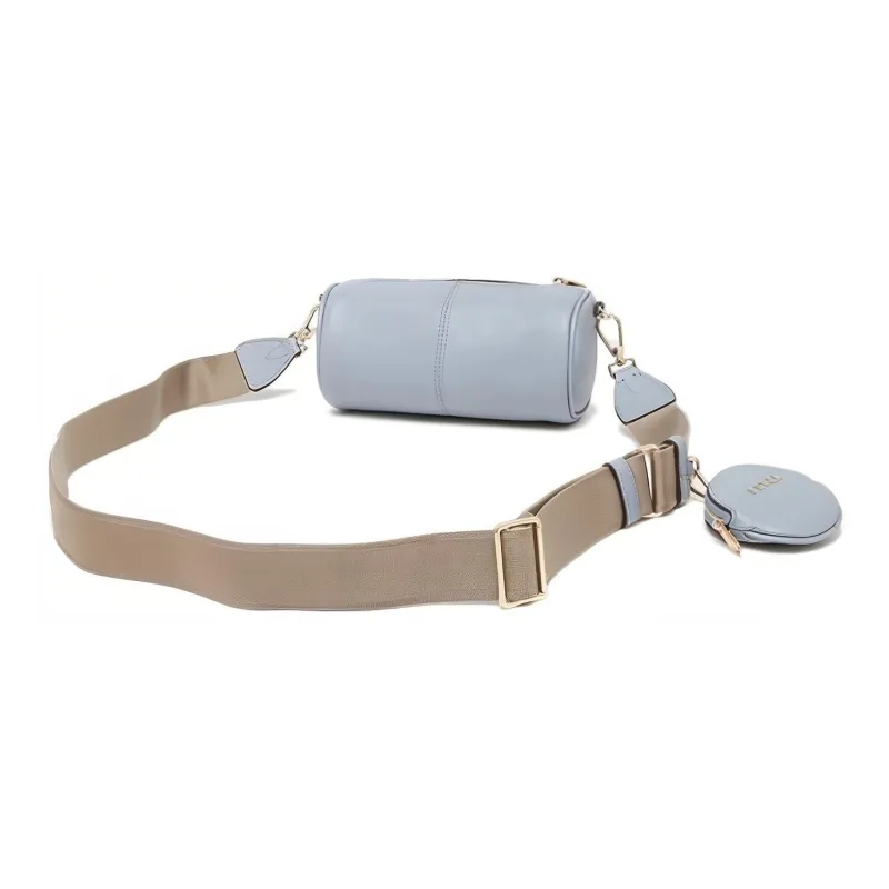 Furla Leather Cylinder Bag Crossbody Bag Shoulder Bag Women's Blue-4