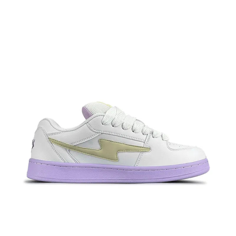 LuzaoT SUPER DRAG Skateboard Shoes Women's Low Top Purple Yellow-1