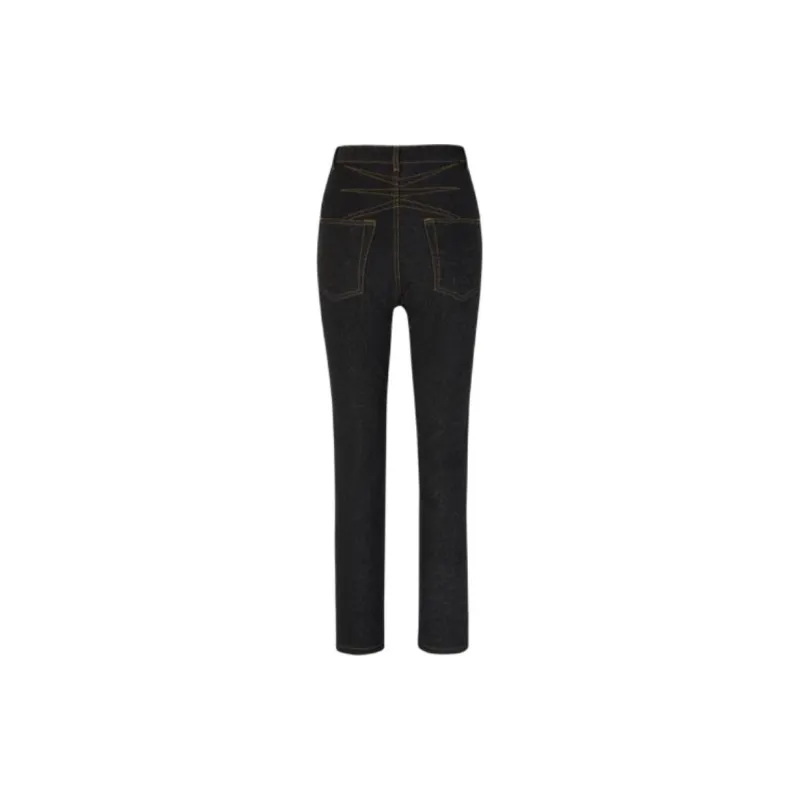 Alaia High Waist Straight Leg Jeans-1