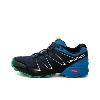 SALOMON Anti Slip Wear Resistant Low Top Trail Running Running Shoes Men's Black Blue Green