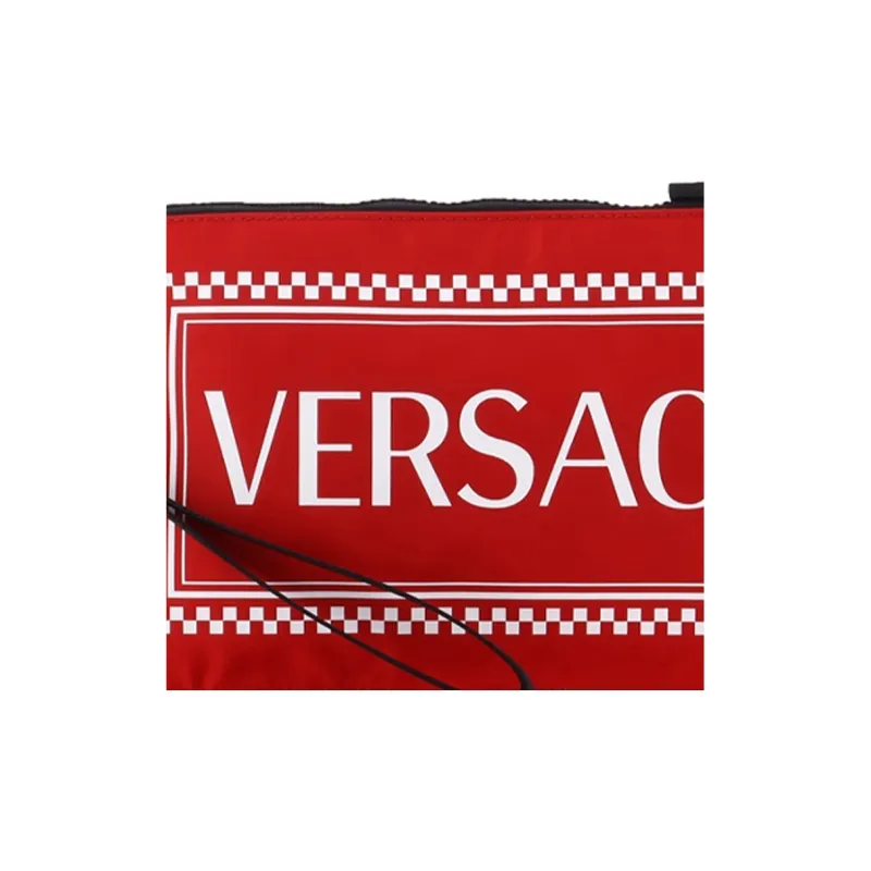 VERSACE Nylon Clutch Unisex Red-3