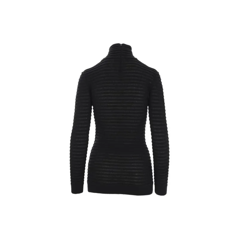 Valentino High Neck Long Sleeved Ribbed Top-1
