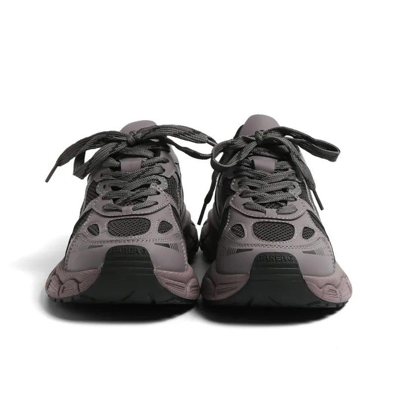 HUANQIU Cushioned Wear Resistant Breathable Low Top Chunky Sneakers Women's Purple-4