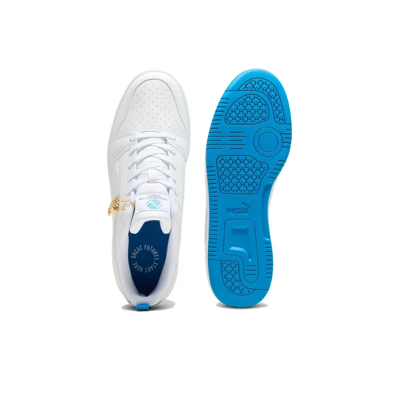 PUMA Rebound V6 Lo Anti Slip Wear Resistant Low Top Skateboard Shoes Unisex White-3