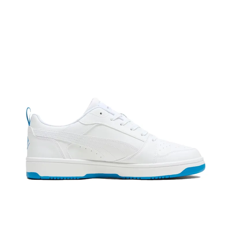 PUMA Rebound V6 Lo Anti Slip Wear Resistant Low Top Skateboard Shoes Unisex White-1