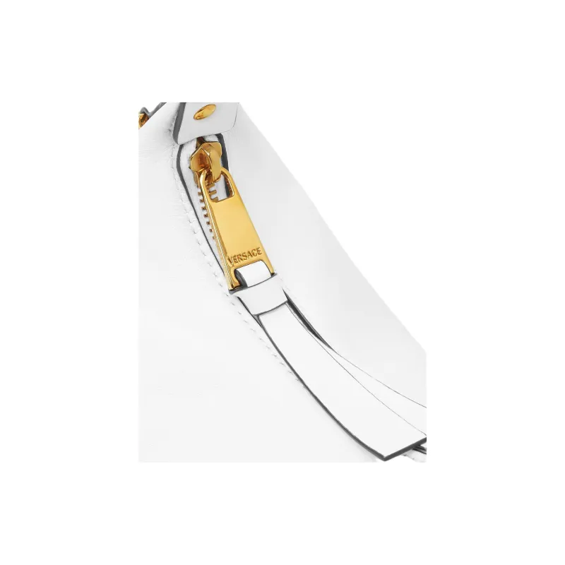 VERSACE Lambskin One Shoulder Handbag Women's White-4