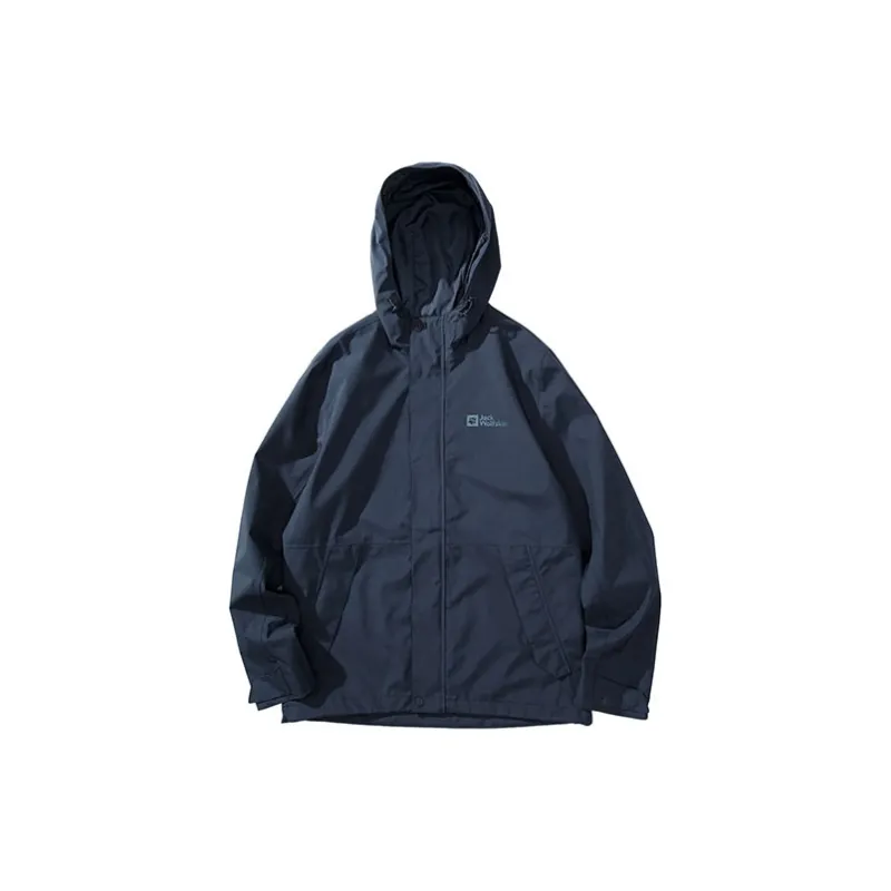Jack Wolfskin Waterproof And Windproof Windbreaker Jacket Men's Dark Sapphire With Free Necklace-1