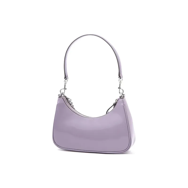 TORY BURCH 151 MERCER Patent Leather, Leather Crescent Bag, Shoulder Bag, Handbag Small Size Women's Mint Purple-2
