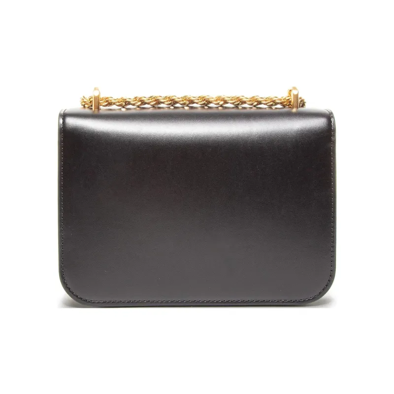 TORY BURCH Eleanor Leather Box Bag, Small Square Bag, Shoulder Bag, Crossbody Bag Small Size Women's Black-2