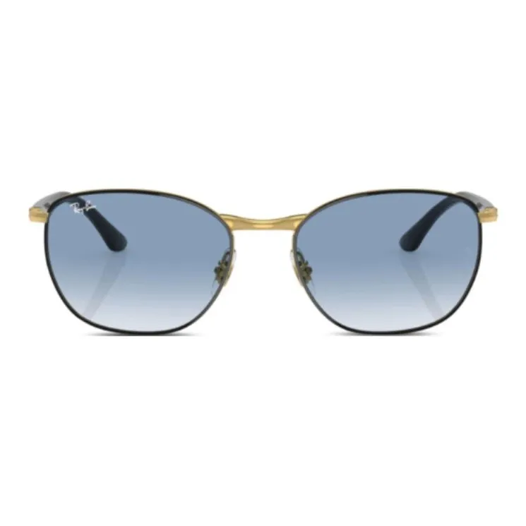 RayBan Metal Rectangular Sunglasses Men's Black/Gold-1