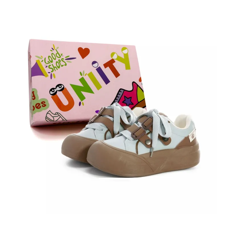 UNIITY Niche Cute Style, Platform Chunky Shoes Slip Resistant Low Top Skateboard Shoes Women's Box Included-5