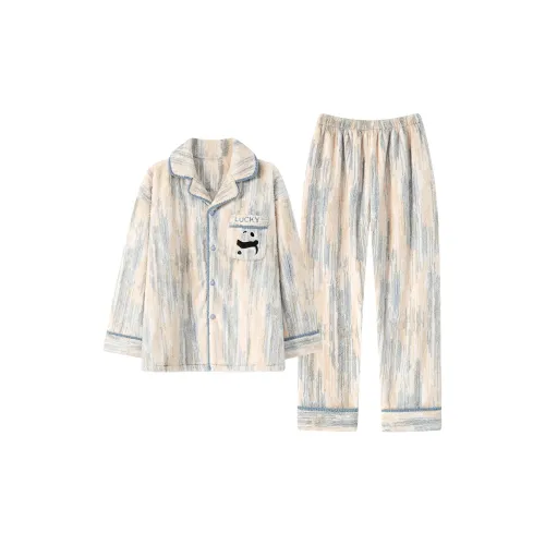 Qiao Ni Tong Pajama Set Men's Burgundy