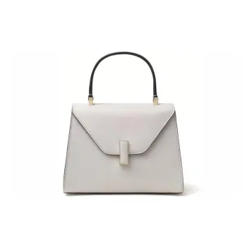 Valextra Iside Calfskin Handbag, Shoulder Bag, Crossbody Bag Mini Women's Gray White