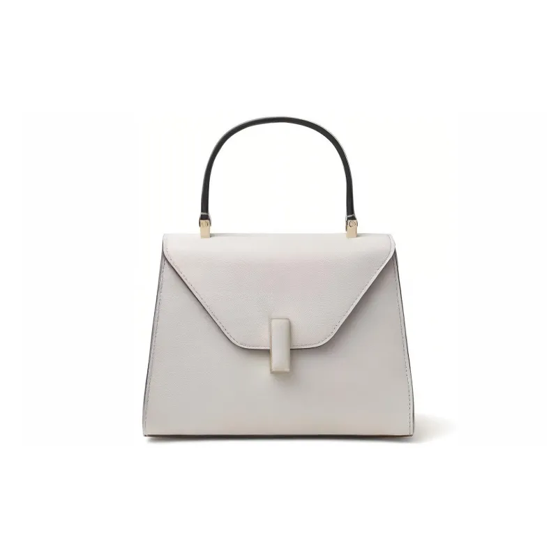 Valextra Iside Calfskin Handbag, Shoulder Bag, Crossbody Bag Mini Women's Gray White-0