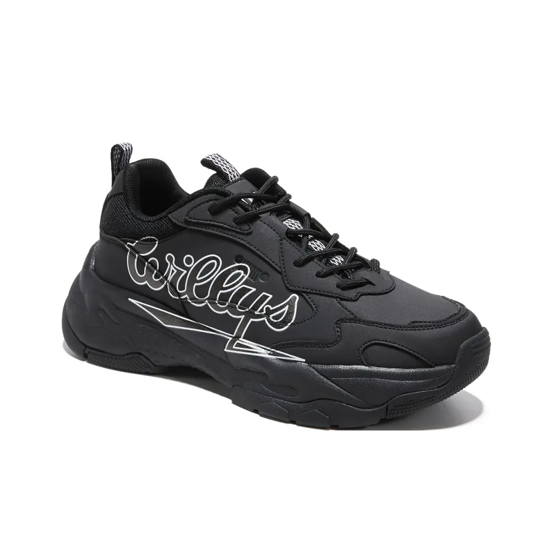 JEEP SPIRIT Slip Resistant, Abrasion Resistant, Waterproof, Height Increasing Low Top Chunky Sneakers Men's Black-2