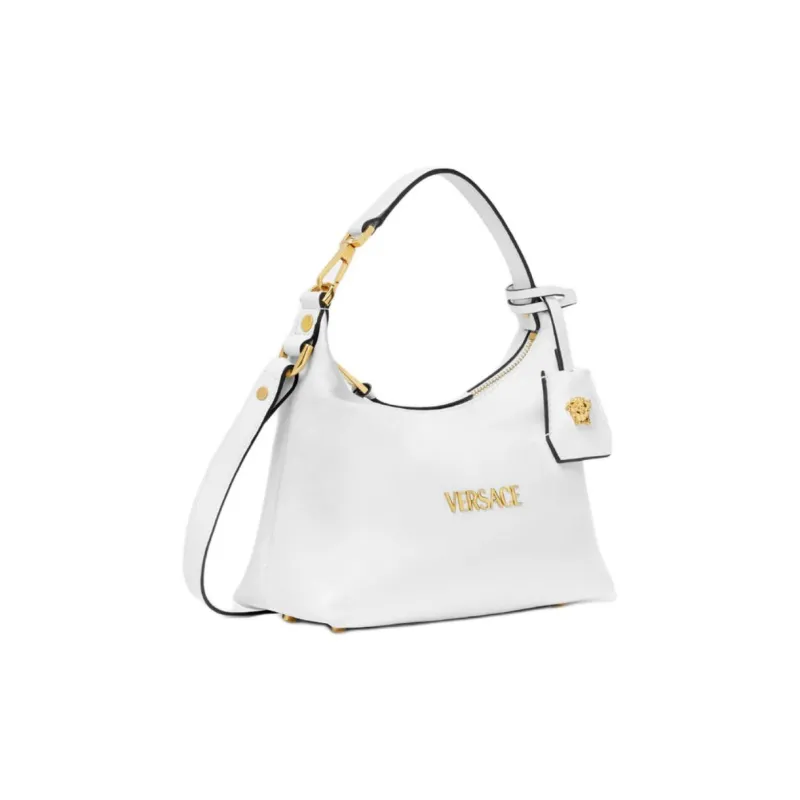 VERSACE Lambskin One Shoulder Handbag Women's White-1