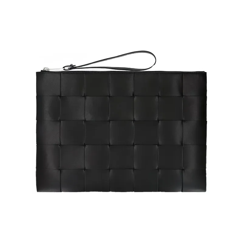 Bottega Veneta Cow Leather Clutch Men's Black-1