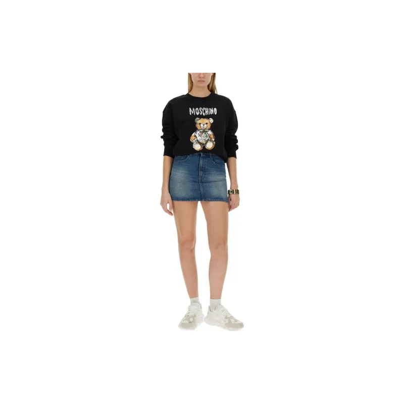 MOSCHINO Logo Printed Drawstring Hoodie-2