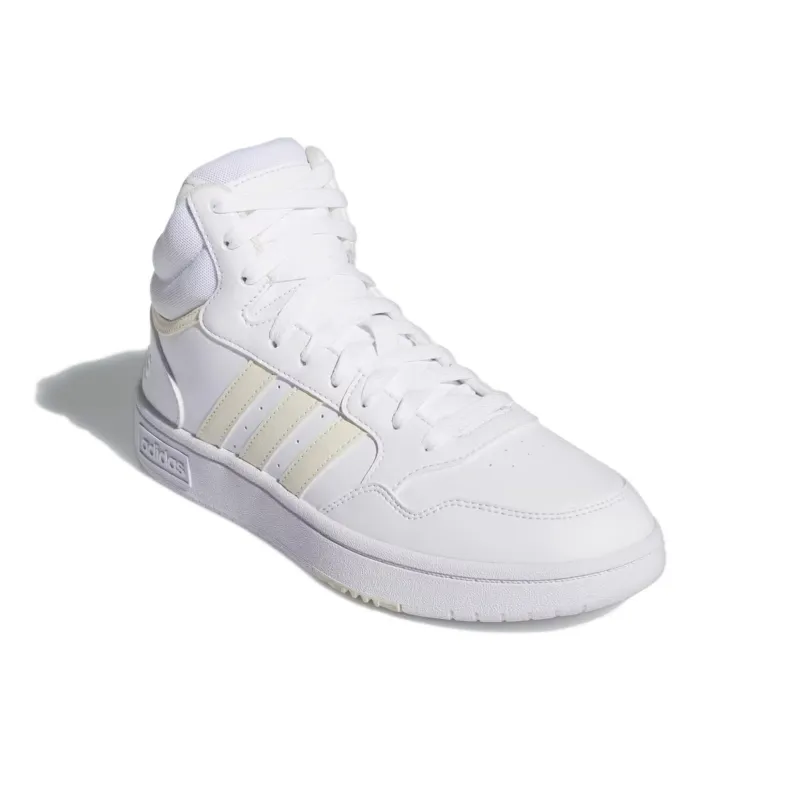 Adidas HOOPS 3.0 Anti-Slip Wear-Resistant Mid-Top Skateboard Shoes Women's White-2