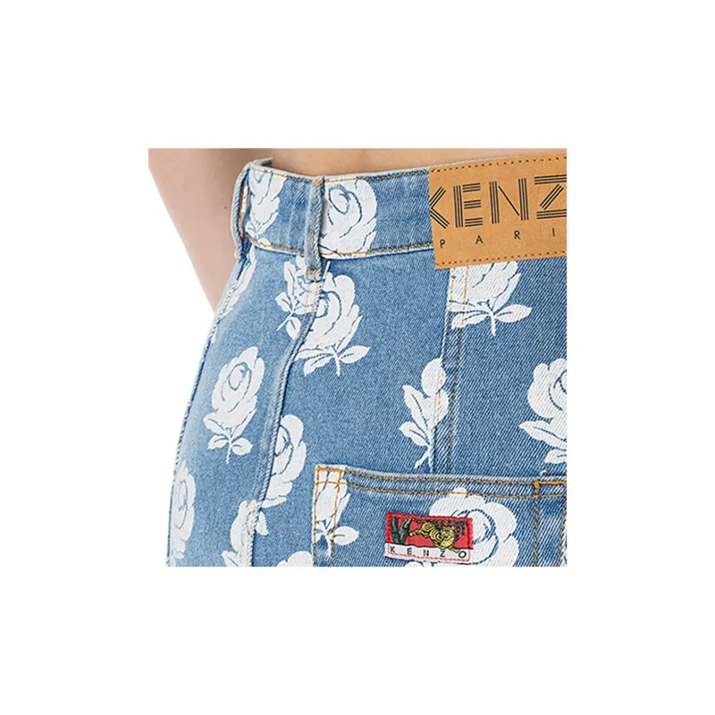 KENZO Denim Short Skirts Women's Blue-4