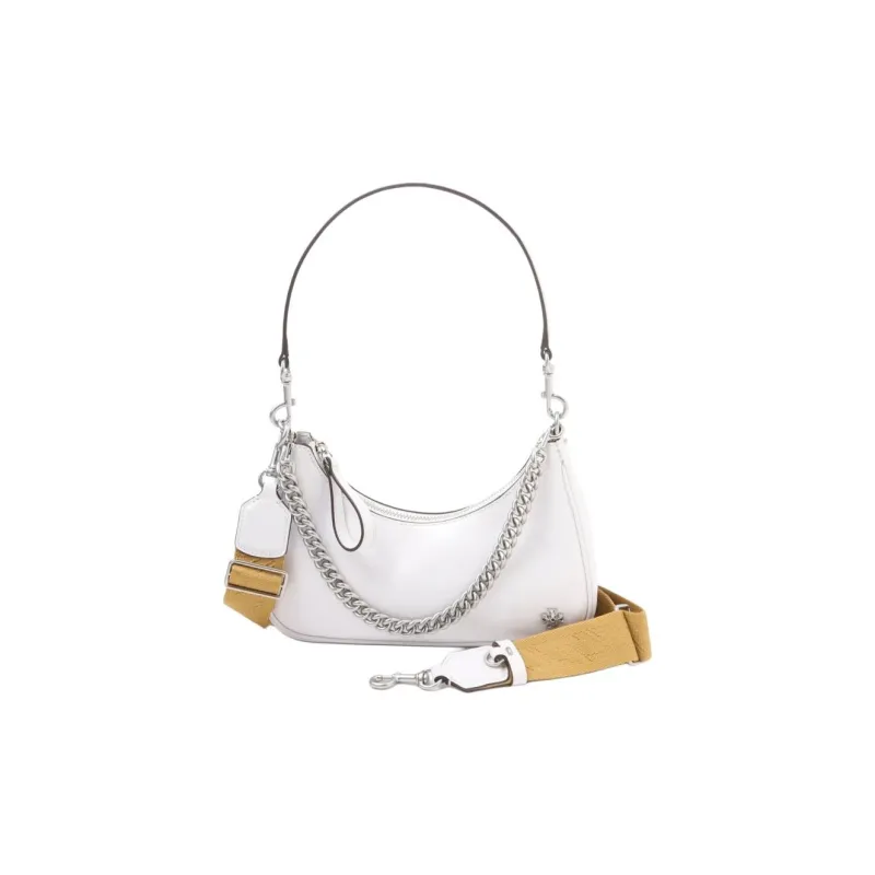 TORY BURCH MERCER Leather Shoulder Bag Trumpets Women's White-1