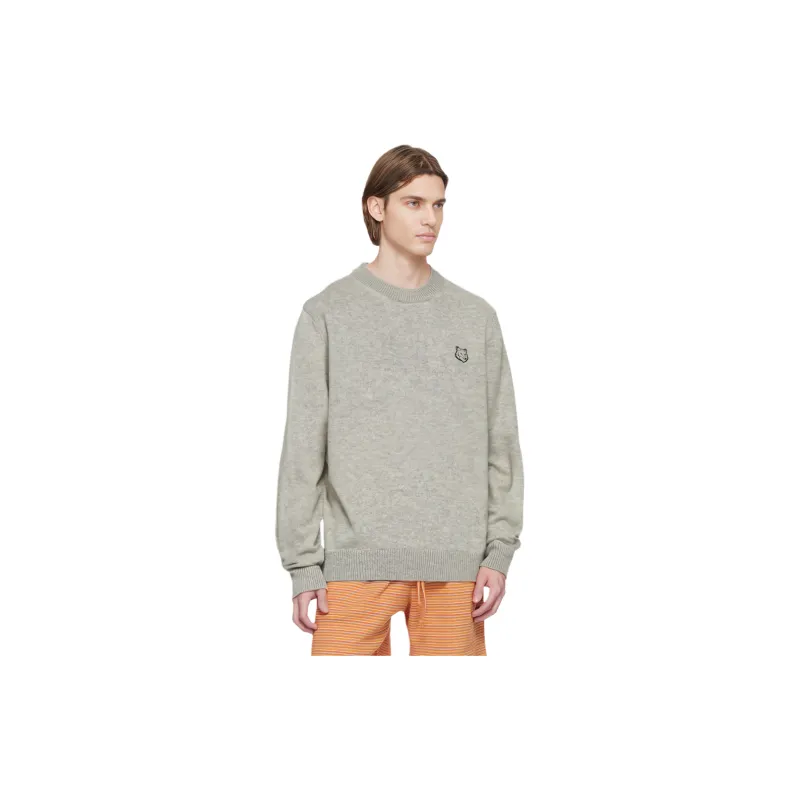 Maison Kitsune Fox Head Patch Knitted Jumper-2