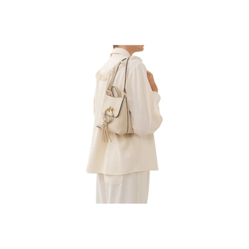 See By Chloe Grain Cow Leather Handbag, Shoulder Bag, Backpack Trumpets Women's Gray-4