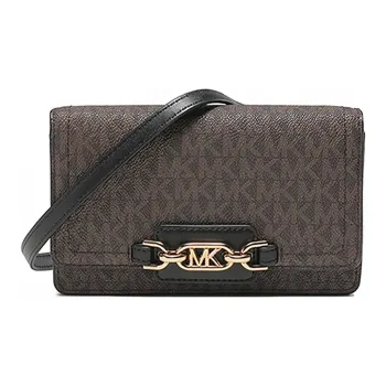 MICHAEL KORS Heather Artificial Leather Clutch Shoulder Bag Trumpets Women's Brown