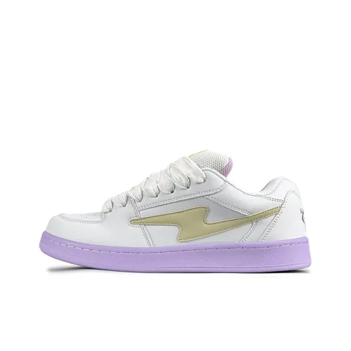 LuzaoT SUPER DRAG Skateboard Shoes Women's Low Top Purple Yellow