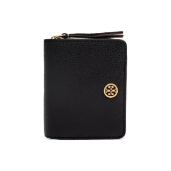 TORY BURCH Robinson Leather Wallet Women's Black