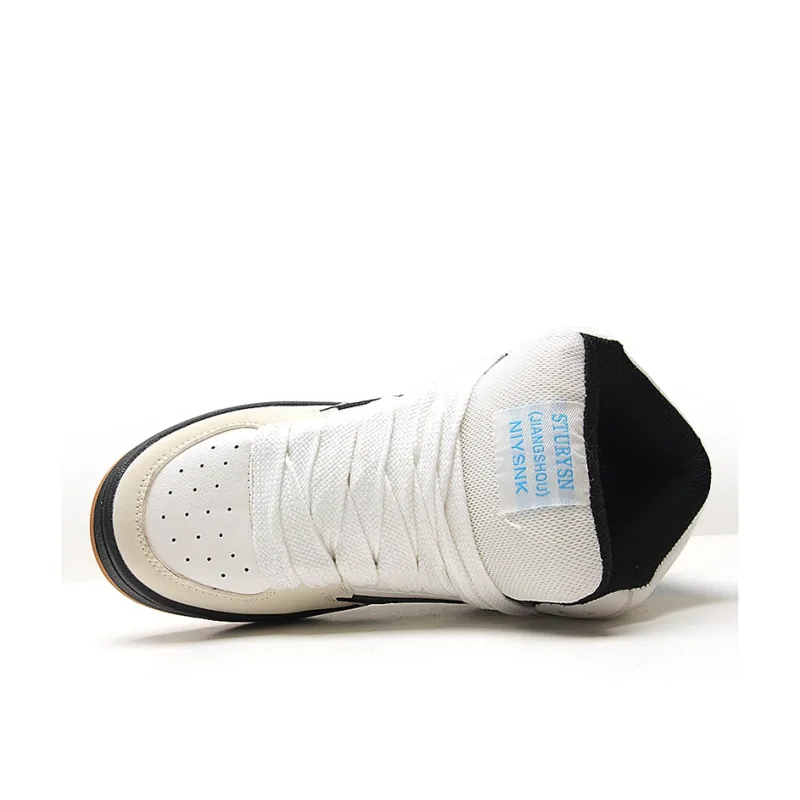 STUR YSN Wear resistant And Lightweight High Top Skateboard Shoes Unisex White Black Blue-5