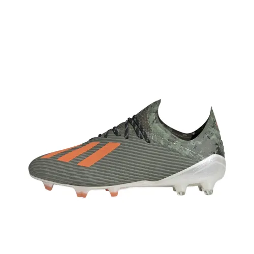 Adidas X 19.1 FG Rubber Long Studs Anti Slip Wear Resistant Soccer Shoes Men's Green