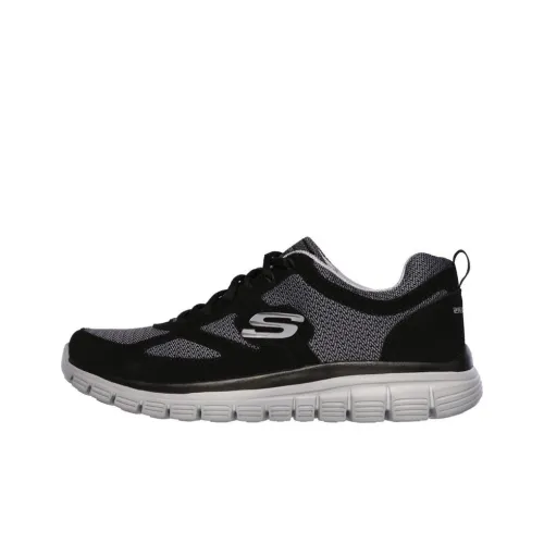 Skechers Burns Anti-Slip Wear-Resistant Low-Top Running Shoes Men's Black Gray Color