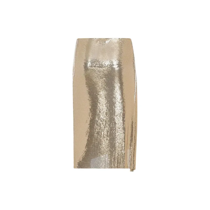 Paco Rabanne Ruched Detailed Asymmetric Midi Skirt-1