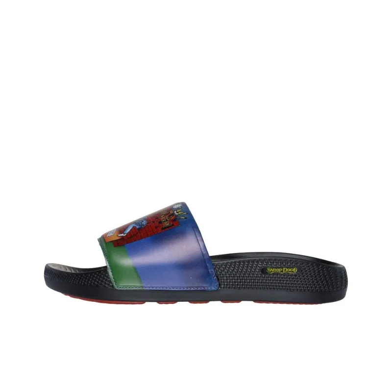 Snoop Dogg x Skechers SNOOP Slip-Resistant Abrasion-Resistant Slide Slippers Men's Black Blue-0