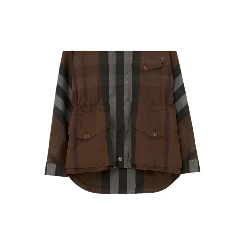 Burberry Check Drawstring Waist Field Jacket-5