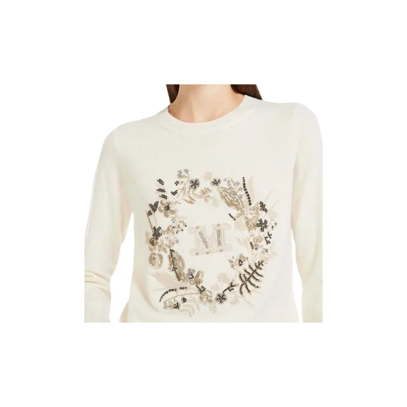 MaxMara Logo Embellished Crewneck Jumper-5