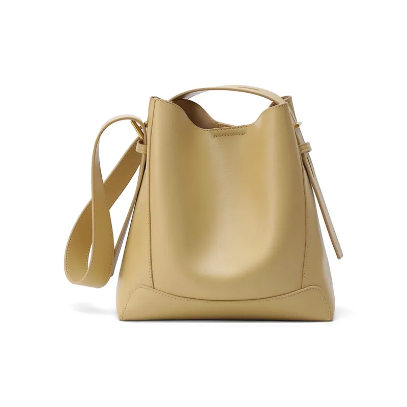 MILLIE'S Cow Leather Shoulder Bag Regular Women's Cocoa Brown/Vanilla Yellow/Light Oxygen White-7