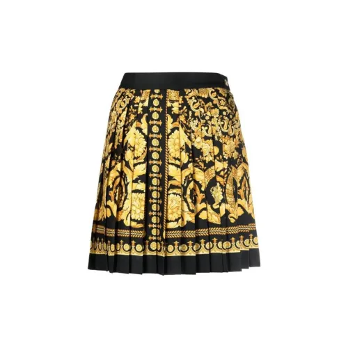 VERSACE Casual Short Skirts Women's Black/Yellow