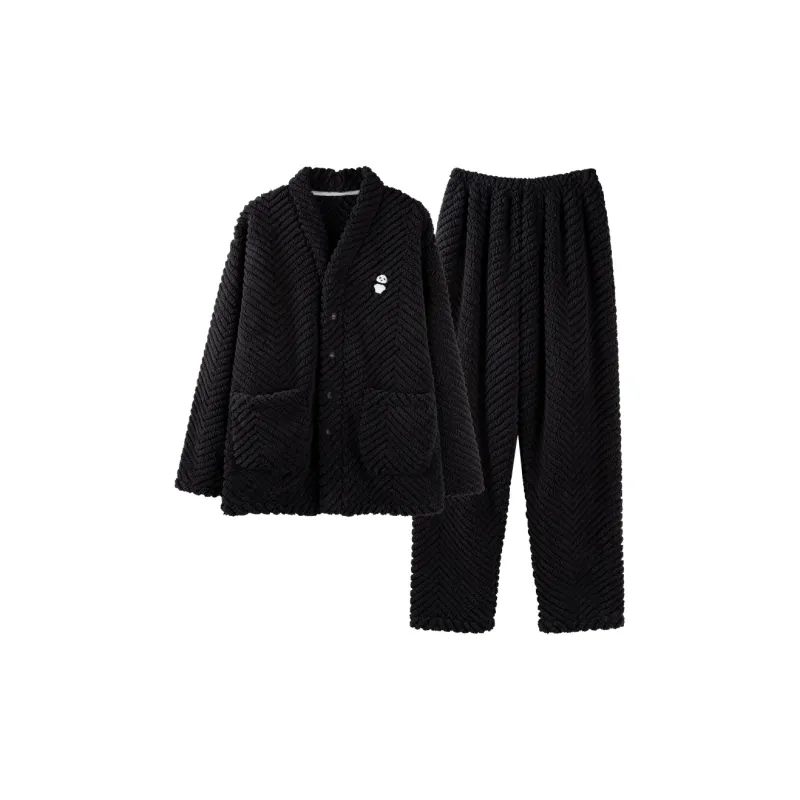 Qiao Ni Tong Pajama Set Men's Black-0