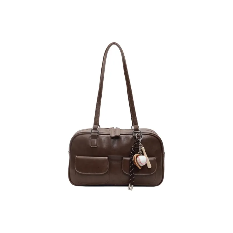 KARUISHA PU Shoulder Bag Women's Black Burgundy Brown Coffee-11